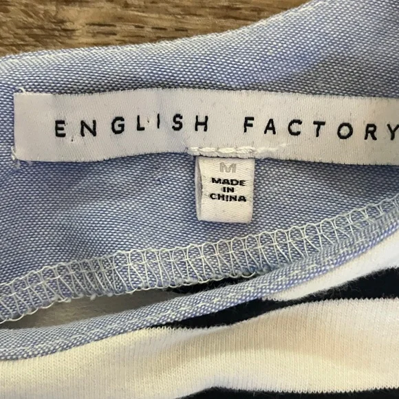 English Factory Striped Long Sleeve Top with Blue Hem - Picture 2 of 12